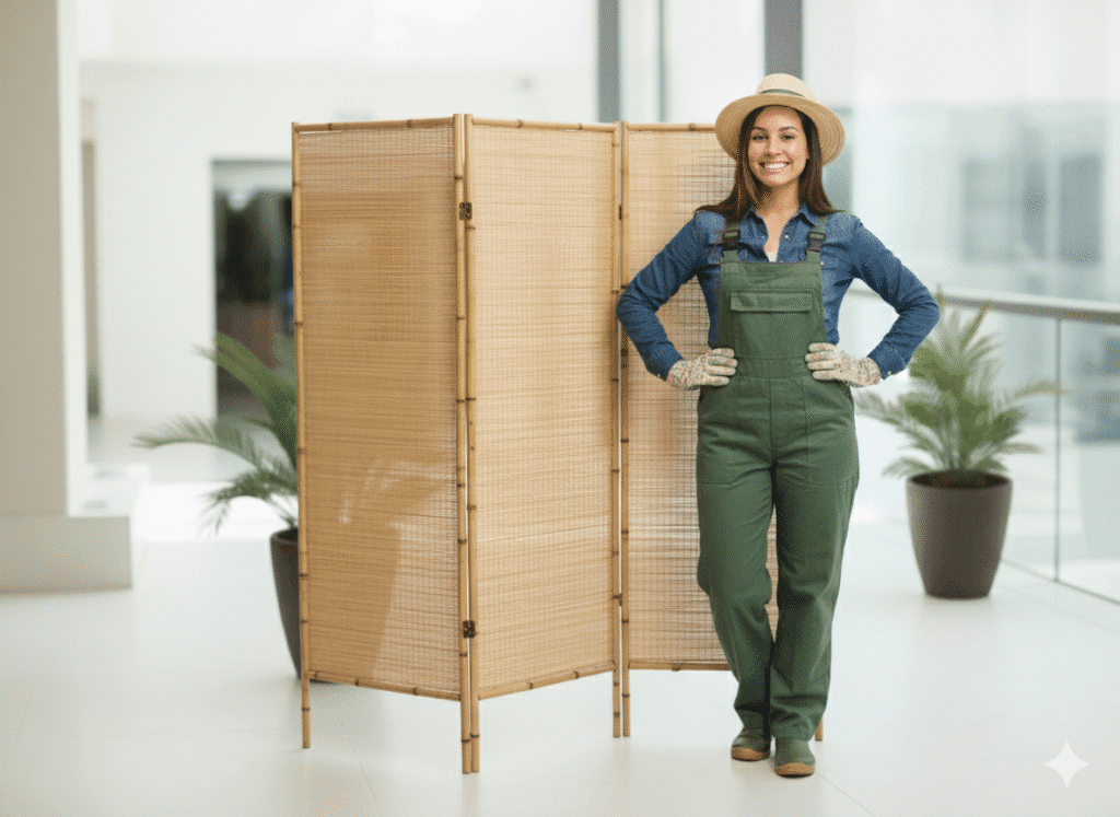Biombo de bambu com palha. Agora você tem opções lindas de decorar a sua casa. 2 Gemini Generated Image s09fqbs09fqbs09f