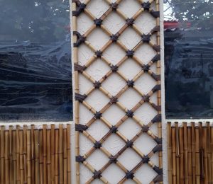 Painel de bambu cor natural treliça simples Painel de bambu treliça simples